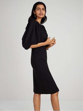 Kate Spade Ponte Pleated-Shoulder Dress